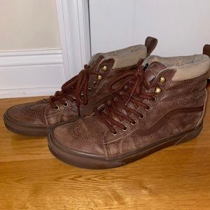 Mens Vans Leather High Top Sneakers
